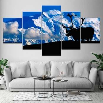 

Cross Stitch Painting 5D Diamond Home Decor Mosaic Snow Mountain Deer Picture Embroidery Pattern Full Round Drill Wall Sticker