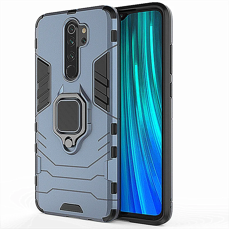 navy Blue XIAOMI Redmi Note 8 Pro гибридный противоударный чехол-броня для телефона с кольцом-подставкой для Xiaomi 5X Play Redmi Note 8 7 6 Pro 5 4 4X - Цвет: navy Blue