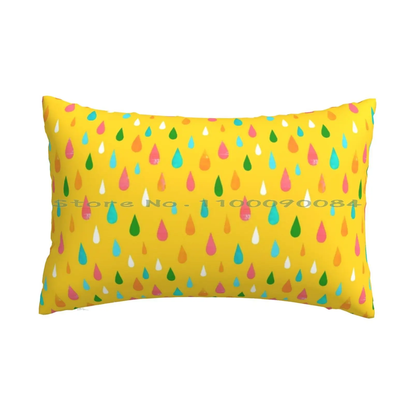 

Rainbow Rain Yellow Pillow Case 20x30 50*75 Sofa Bedroom Rainbow Happy Cute Kids Nursery Yellow Collage Long Rectangle