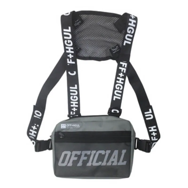 Gray Chest rig bag Alyx Tactical Vest Adjustable Chest Rig Bag Men Unisex Streetwear Bags High Capacity Kidney Letter Shoulder Bag Hip Hop - Цвет: Gray Chest rig bag