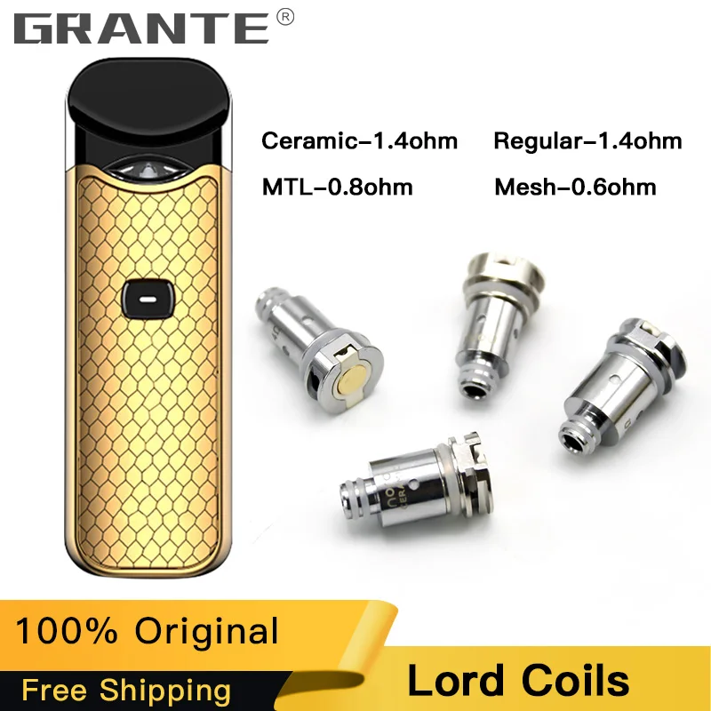 

100% Original Grante Regular Mesh Ceramic MTL Coil Head 0.6/0.8/1.4ohm Resistance For Vape Pen Pod Core E Cigarette Mod Stick