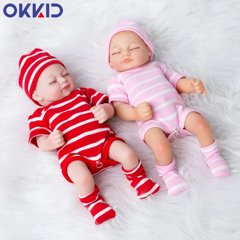 OKKID 28 см Реалистичная мини-кукла для новорожденных игрушки девочек силиконовая