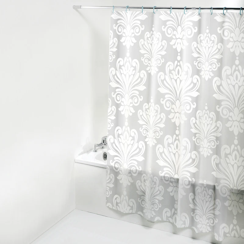Водостойкие пластиковые экраны для ванной с геометрическим цветочным принтом, экологически чистые занавески для ванной комнаты, s PEVA тканевая занавеска для душа с крючками