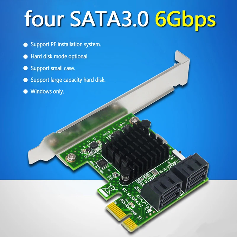 SSU SA3004 4 портовый 6G PCI E к SATA адаптер для расширенного майнера карта SSD IPFS