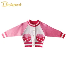 Детский свитер с рисунком для девочек; хлопковая трикотажная одежда для маленьких девочек; сезон зима-осень-весна; пальто для младенцев; кардиган для малышей; свитер для малышей; s