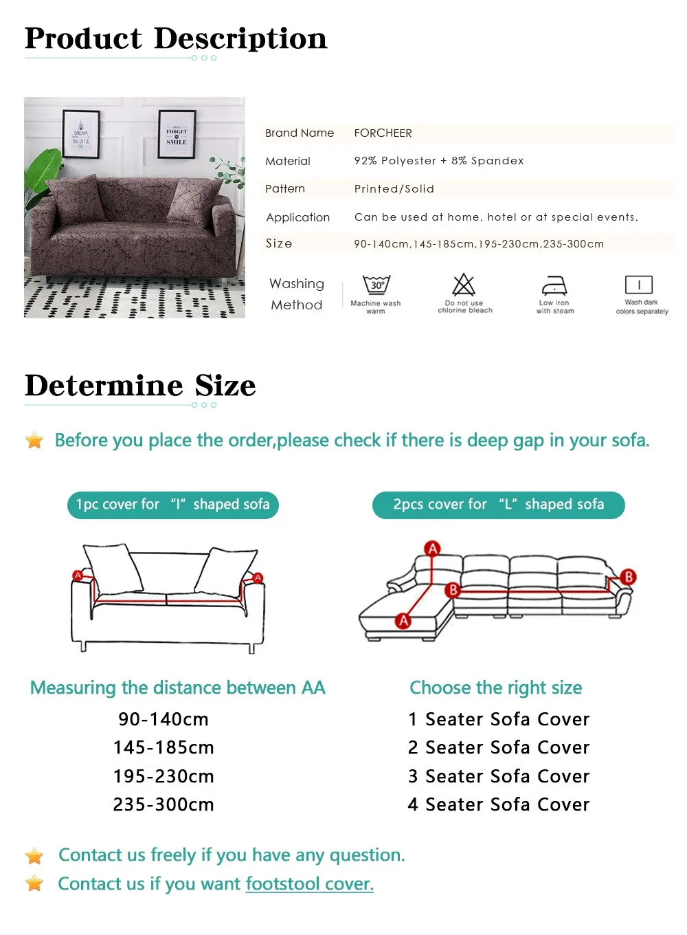 Stretch Sofa Cover for Living Room Couch Cover L shape Armchair Cover Single/Two/Three seat