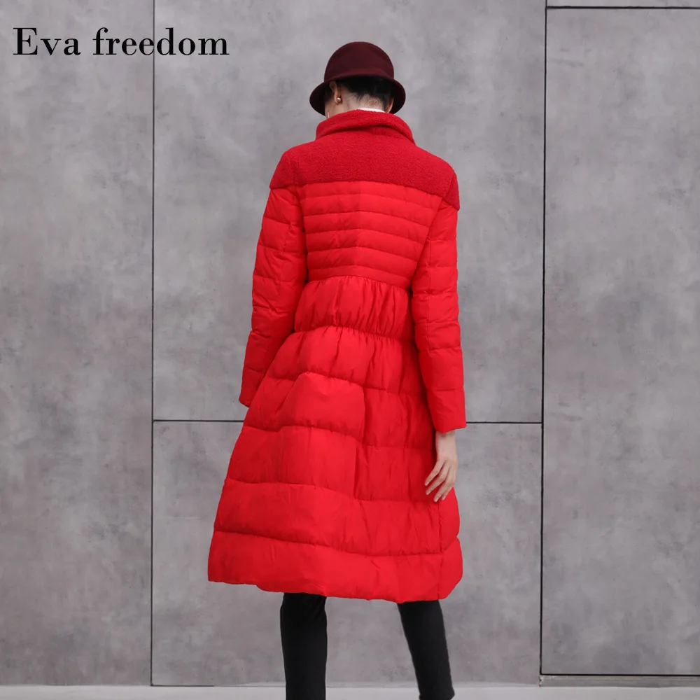 Eva Freedom Брендовая женская одежда принцесса веер Мода знаменитостей темперамент, саморазвитие и сохранение тепла торт, вниз jac