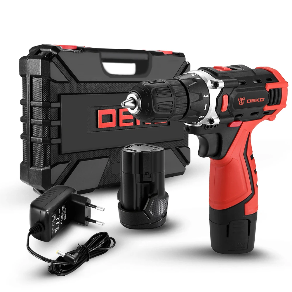 Factory Outlet DEKO New Banger 12V Cordless Drill Electric Screwdriver Adjustable Speed Work with DC Lithium-Ion Battery