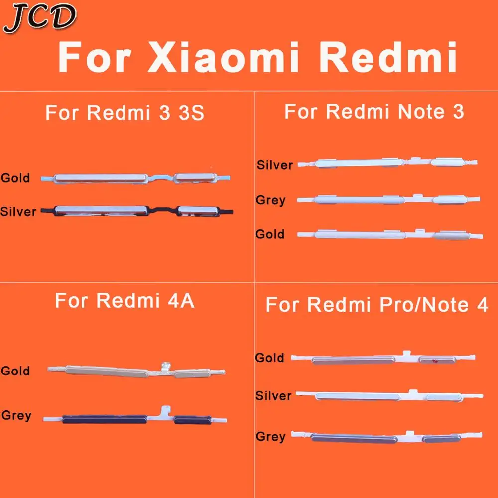 JCD новая Боковая кнопка включения/выключения громкости для Xiaomi Redmi 3 3s Note 4A 4 redmi pro