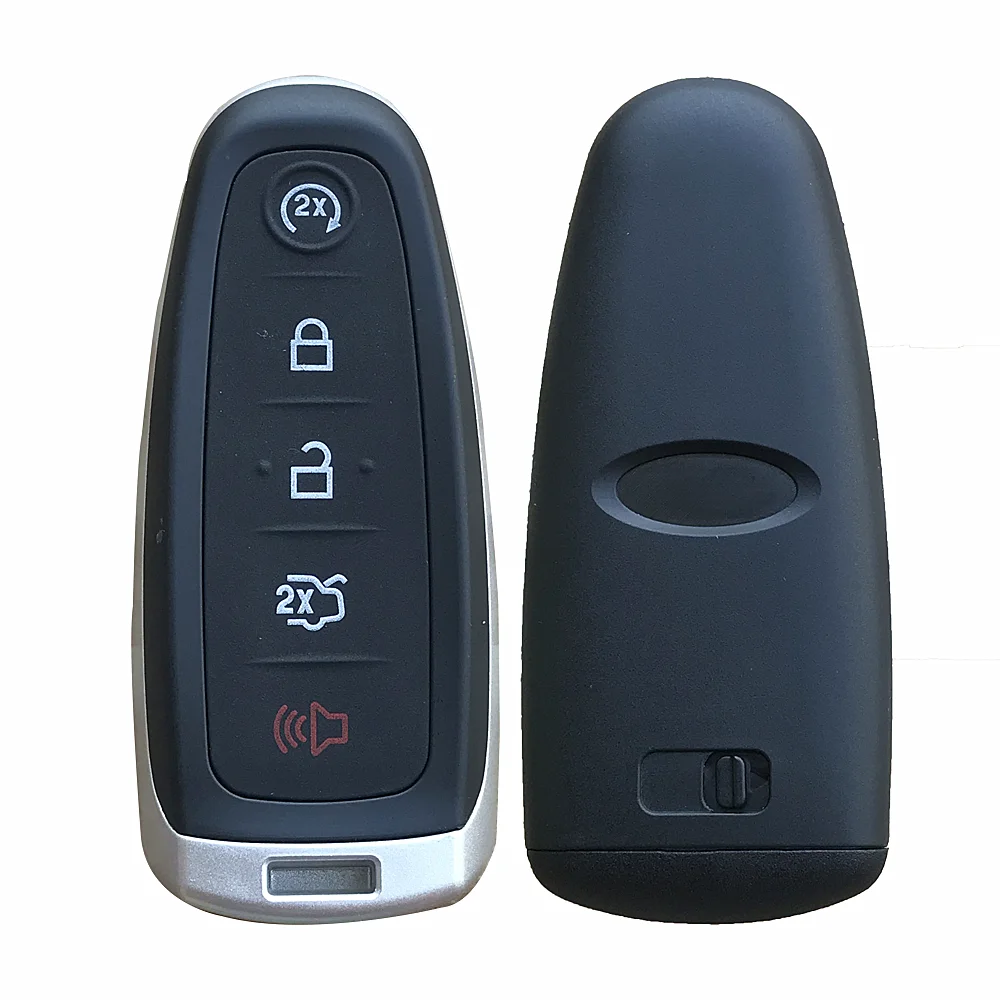 5 Buttons Fashion Genuine Leather keyless Remote Smart Key Fob case Cover Keychain for Ford Edge Escape Explorer Flex Focus Taurus Fusion C-Max Lincoln MKS MKT MKX M3N5WY8609 TM Royalfox Black//red