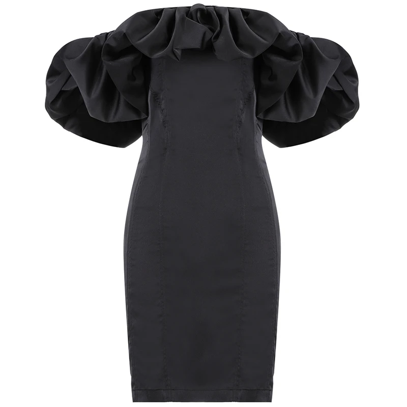 Bqueen Женская Новая мода Vestidos сексуальное платье с вырезом лодочкой без бретелек с драпированными оборками тонкое облегающее мини-платье - Цвет: white
