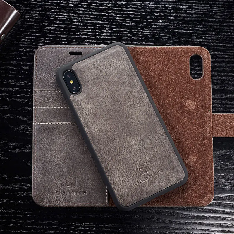 DG. Ming для IPhone 11 Pro XS Max Чехол-Кошелек Съемный из натуральной кожи Магнитный флип-чехол для IPhone XS XR 6S 7 8 Plus SE