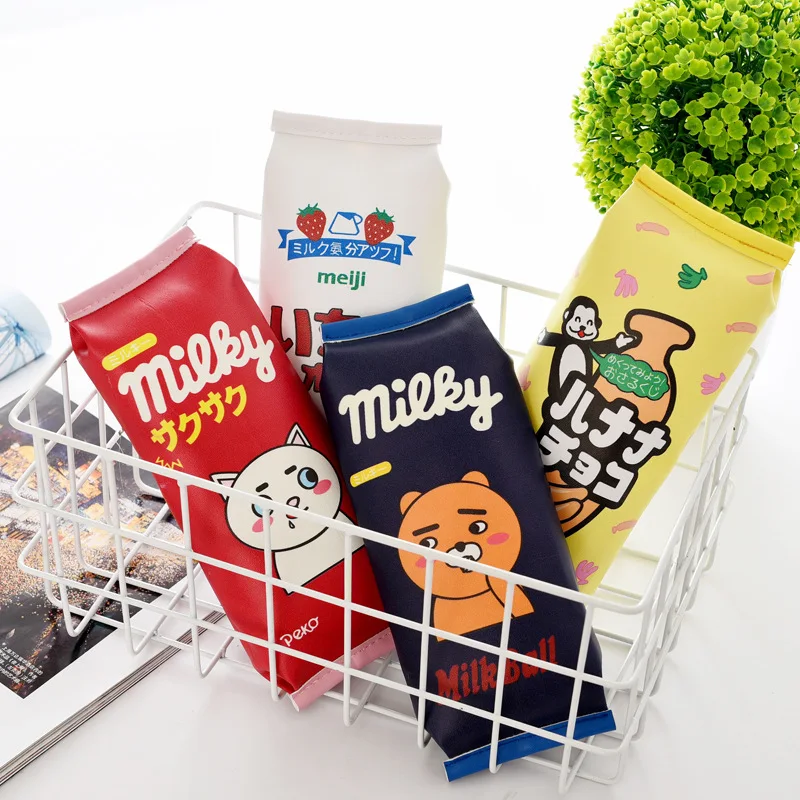 

Creative Snack Candy Box Pencilcase Girls Strawberry PU Pencil Bag Cute Japanese Stationery for Students back to school Supplies