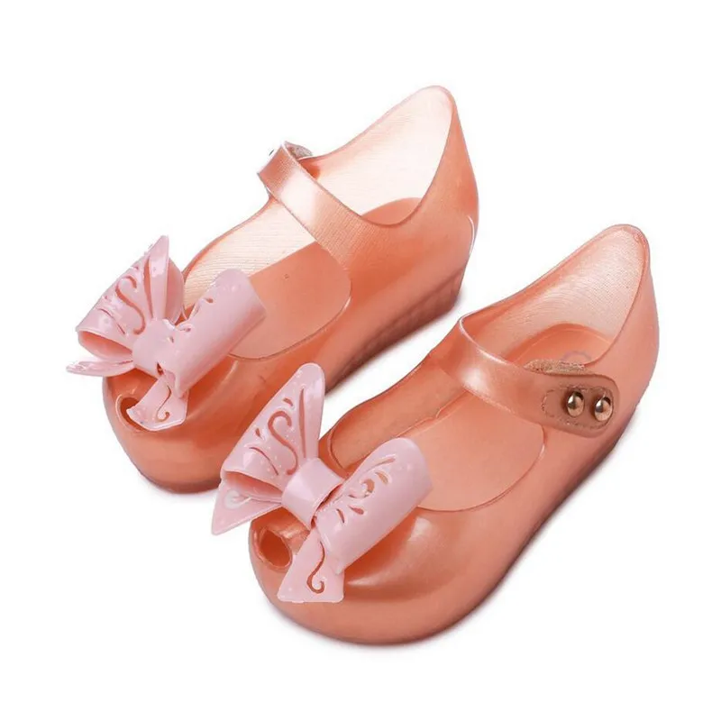 Mini Melissa/ г.; балетки Melissa для девочек; прозрачная обувь; балетки с бабочками; мягкие удобные детские сандалии высокого качества - Цвет: 4