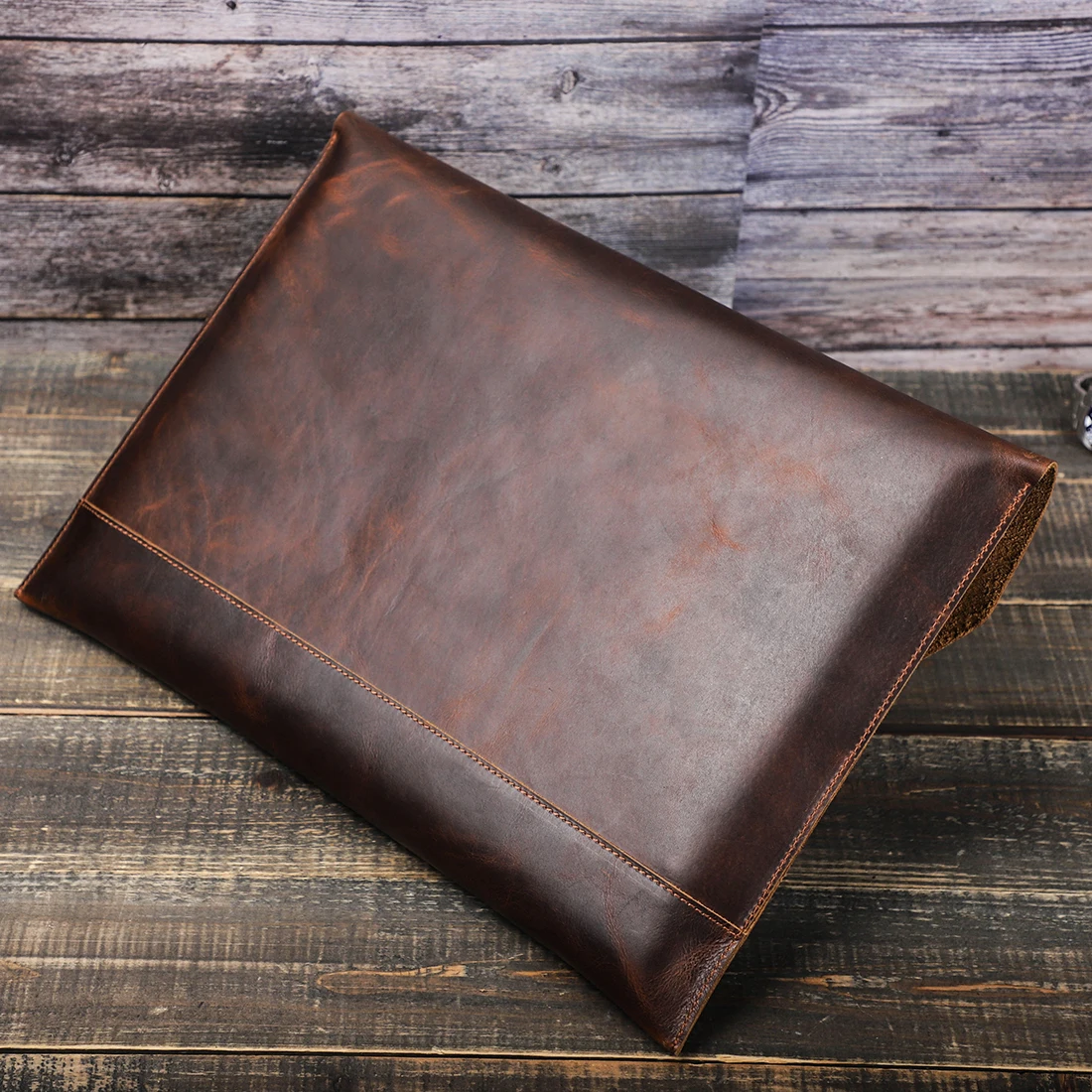 Contatos Família de Couro Genuíno Bolsa Luva do Portátil para Macbook Pro 14 16 Polegada Case 2023 Macbook ar m2 m1 Pro 13 15 Acessórios - Imagem 6