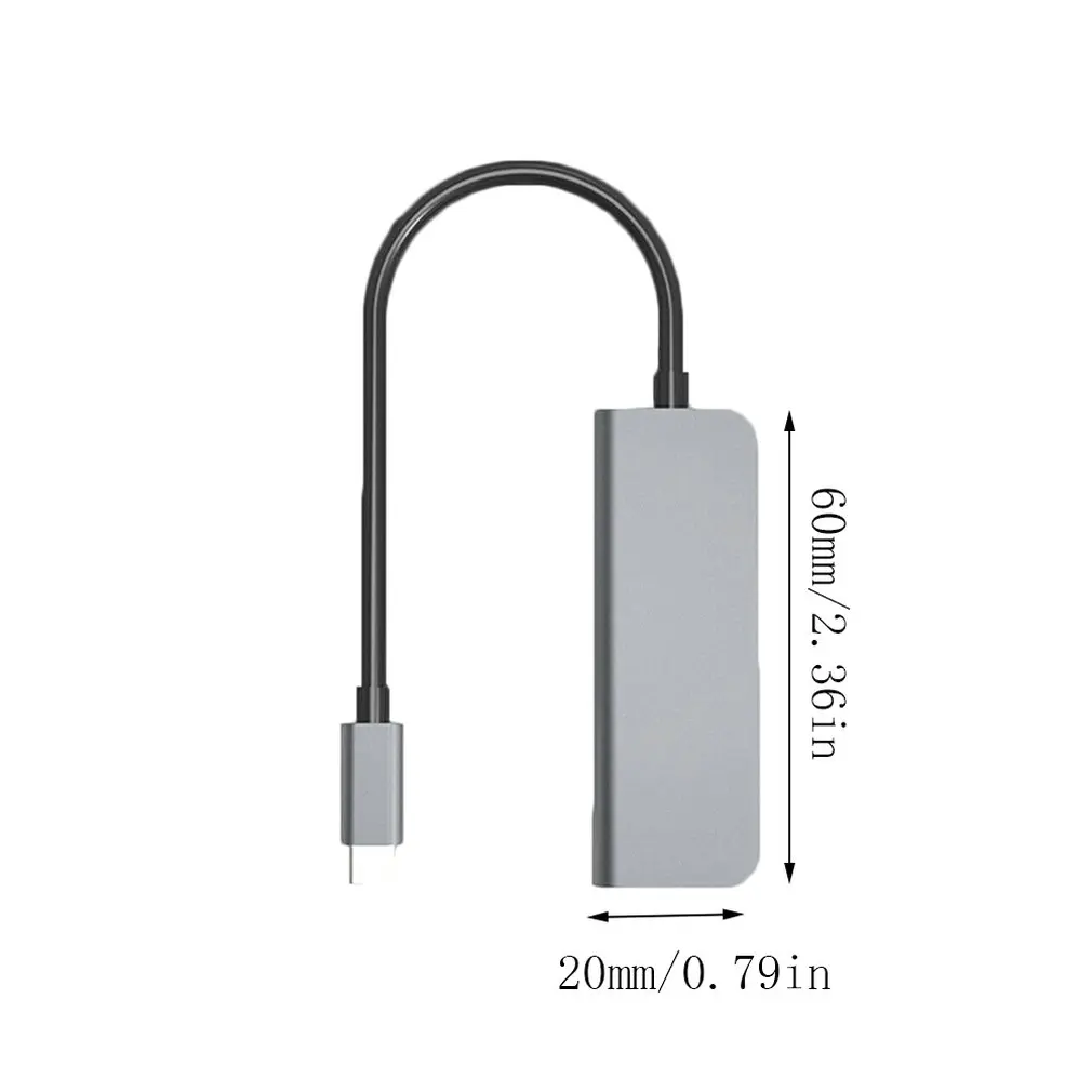 4 в 1 type C концентратор к HDMI 4K 2USB 3,0 и PD зарядный порт USB C многопортовый адаптер