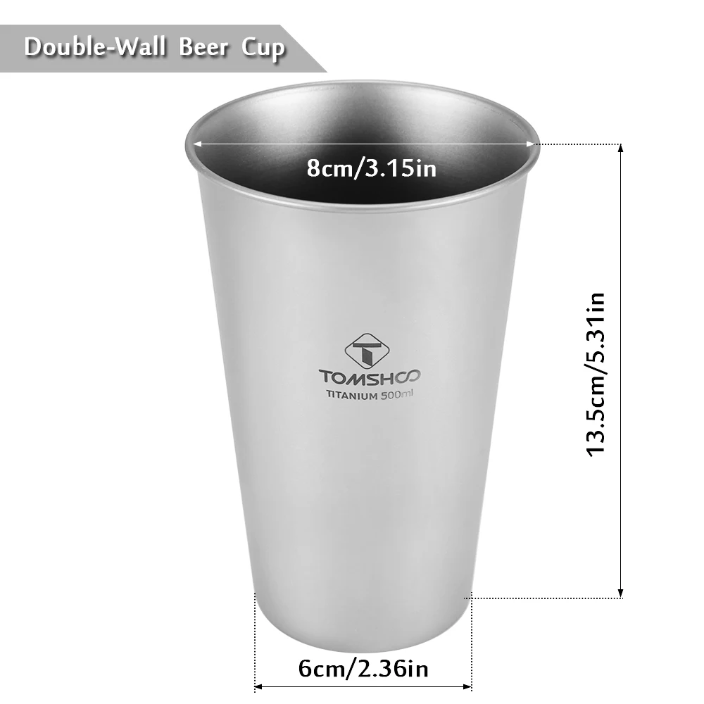 

Double Wall Titanium Beer Mugs Insulation Drinkware Outdoor Camping Coffee Cups Ultralight Travel Mug