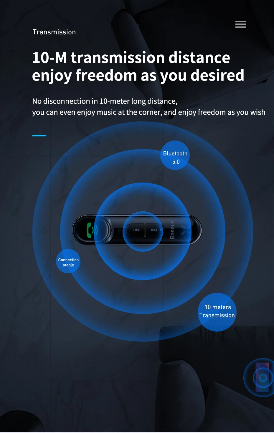 BASEUS récepteur Audio Bluetooth 3.5 pour voiture haut-parleur-9