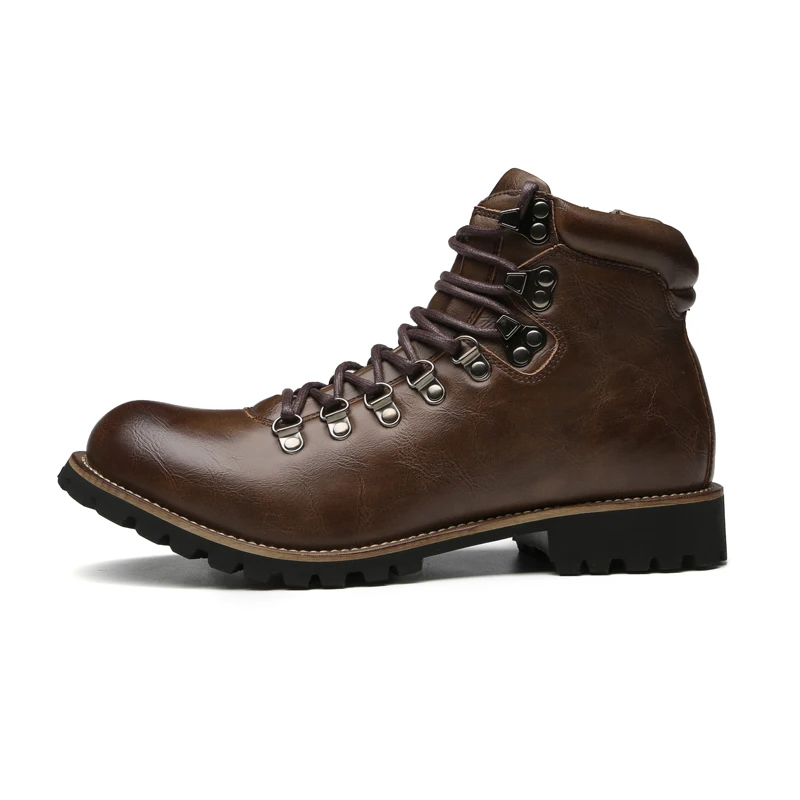 DESAI/ г.; новые осенние мужские высокие ботинки; повседневные ботильоны martin; мужская повседневная обувь; рабочие безопасные рабочие ботинки для мужчин - Цвет: Brown