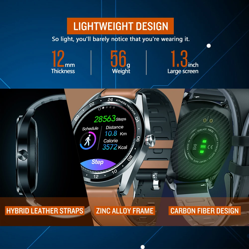 Zeblaze NEO Series Waterproof Smart Watch Heart Rate Blood Pressure Exercise tracking Female health Call Rejection Zeblaze NEO Series Waterproof Smart Watch Heart Rate Blood Pressure Exercise tracking Female health Call Rejection