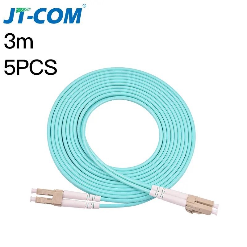 10G OM3 LC / UPC-LC / UPC Многорежимный дуплекс 2,0 мм или 3,0 мм Волоконно-оптический соединительный кабель LC-LC Волоконно-оптический соединительный кабель 3M 5M 10M 15M Волоконно-оптический перемычка - Цвет: 3m 5pcs