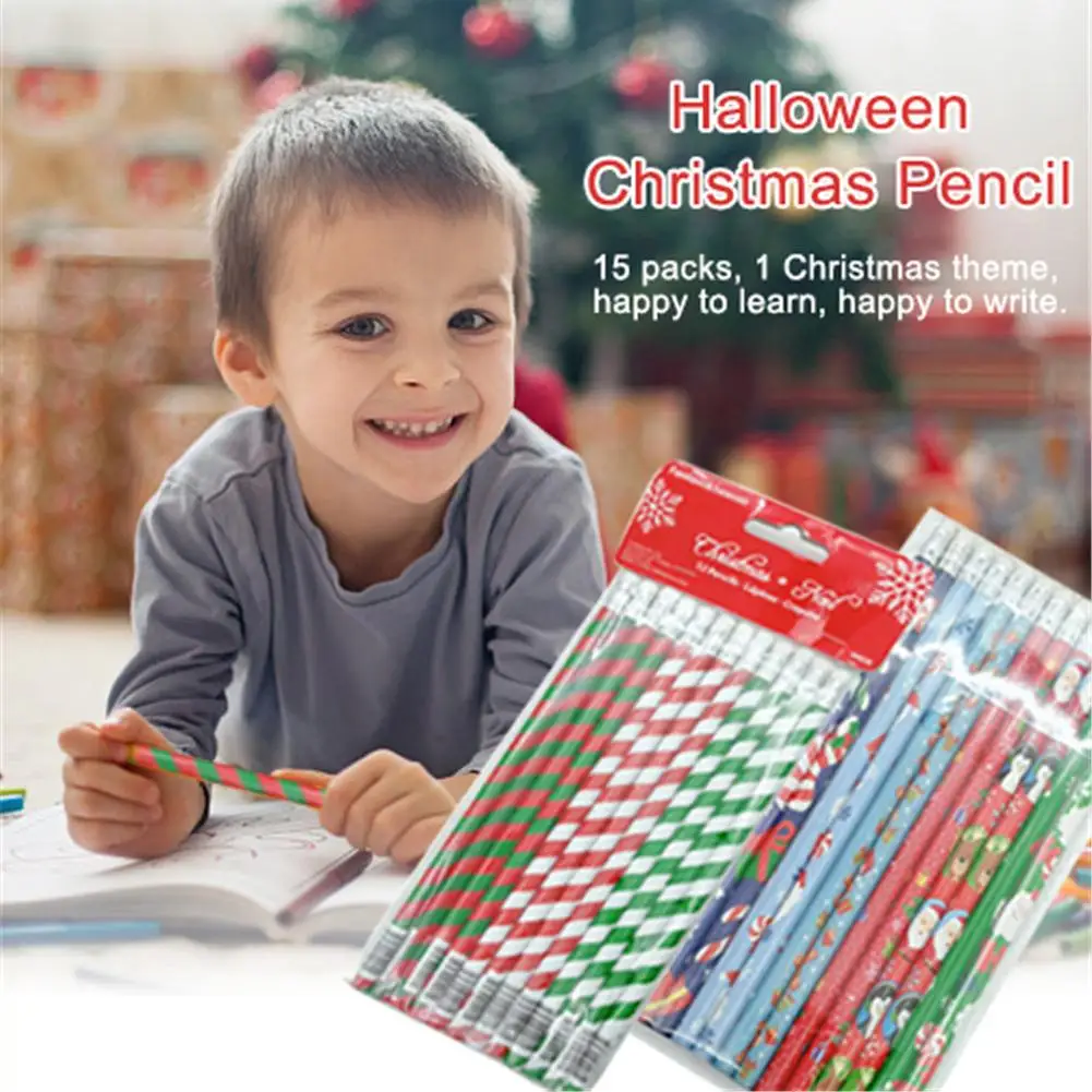 

Colorful Wooden Pencil HB Cartoon Students Pencil Kids Stationery For Halloween Christmas Gifts Writing Drawing School Supplies