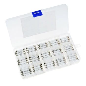 

75PCS/BOX 15 Kinds Ceramics 6*30mm High Pressure Smelt To Break Fuse 0.5A-30A 1A 2A 5A 10A 20A 6x30mm 220V Fuse Tube Assortment
