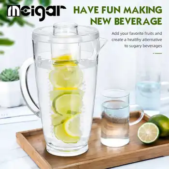 

2.2L Clear Fruit Juice Water Bottle Pitcher Serving Pot Dispenser Ice Holder Kitchen Flower Tea Juice Kettle Bar Drinkware Tools