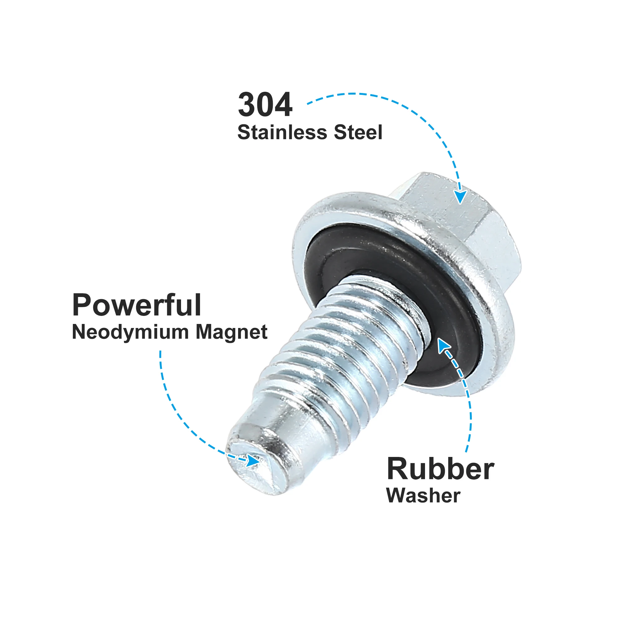 X Autohaux M12 x 1.75 Engine Oil Drain Plug Screw with Stainless Steel Seal Ring Replacement for Buick 1/2/4Pcs oil drain plug