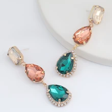 

JIJIAWENHUA New Trend Women's Rhinestone Pendant Sparkling Earrings Jewelry Girls Dress Party Accessories