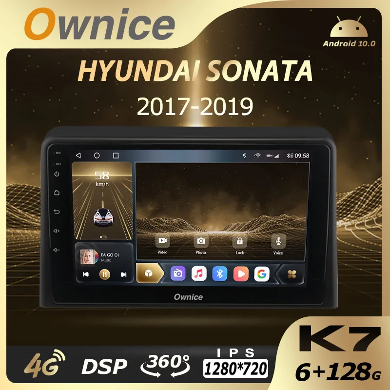 Автомобильное мультимедийное радио 6G + 128G Ownice Android 10 0 для HYUNDAI SONATA 2017 - 2019 2 Din GPS