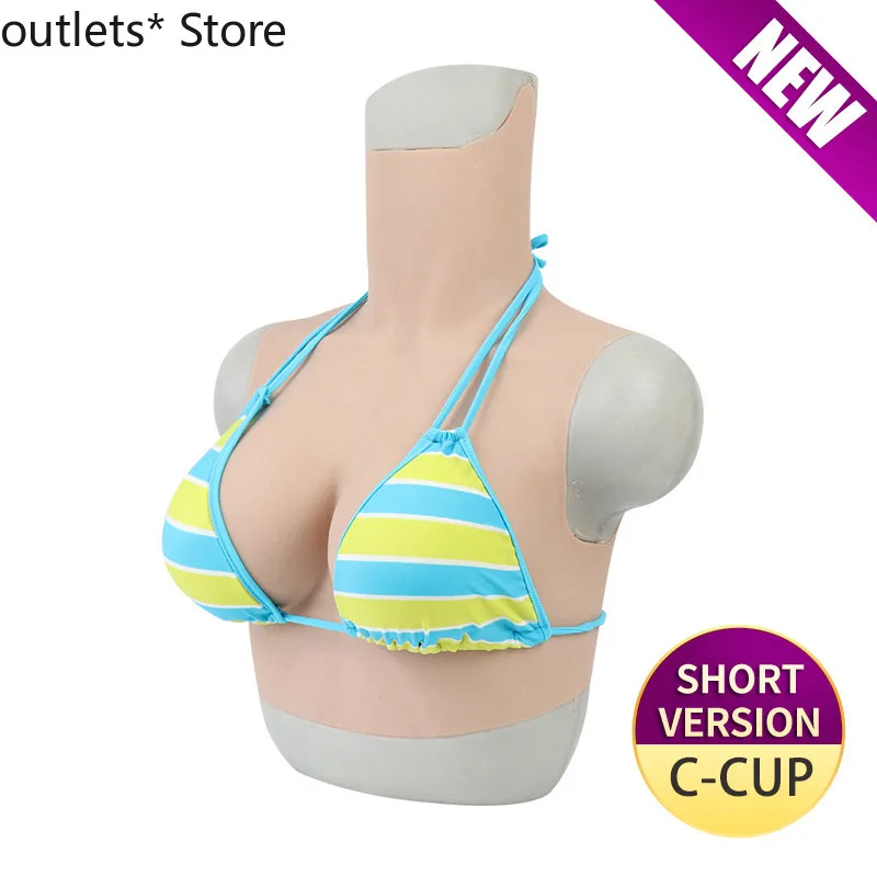 C-Cup Silicone Breast Forms Halter for Crossdresser Cosplayer Caucasian