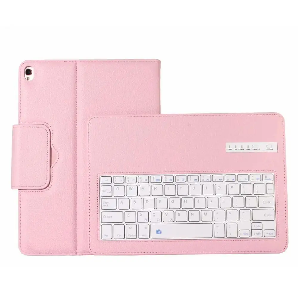 Розовый Для нового iPad 7th поколения 10,2 дюймов Съемный Bluetooth клавиатура чехол Кожаный чехол-портмоне с откидной крышкой проста в использовании хорошее ощущение прикосновения - Цвет: Розовый