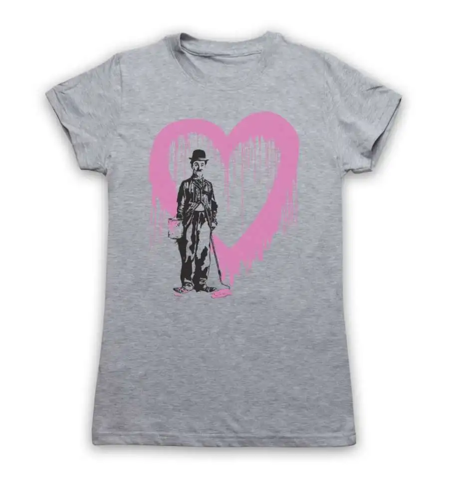 MR BRAINWASH футболка CHARLIE CHAPLIN LOVE HEART граффити уличное искусство женская футболка