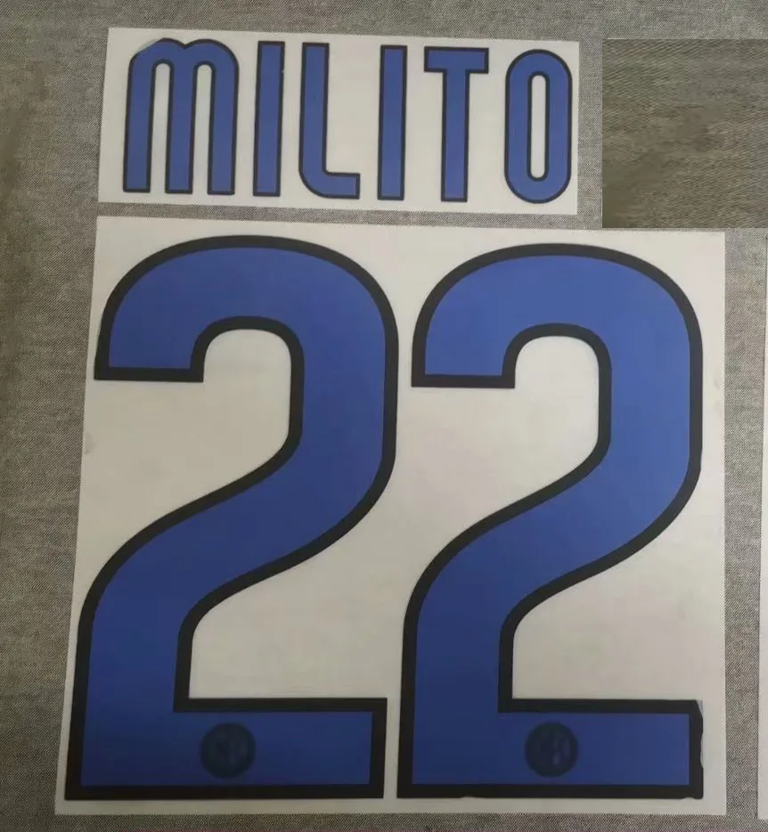 2010 Ретро Sneijder Nameset#22 MILTO J. ZNETTI печать тепла трансвеста печать имя и номер футбола - Цвет: 22 MILTO