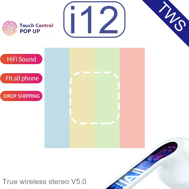 Беспроводная гарнитура inPods 12 Bluetooth 5 0 спортивные стереонаушники для poco x3 Xiaomi Huawei