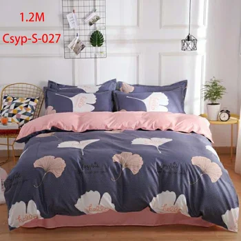 

Flat Quilt Cover Bedding Set Pillowslip Home Decoration Eco-friendly Pillowcase Soft Flower Pattern Bed Sheet