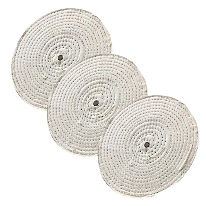 

3*Cloth Polishing Wheel Tools For Polishing Cotton Stitching 15.62mm Inner Diameter 200mm Outer Diameter