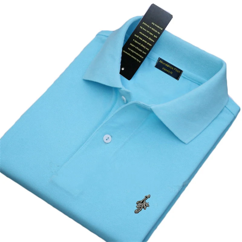 Мужские брендовые футболки поло с коротким рукавом из 100% хлопка логотипом