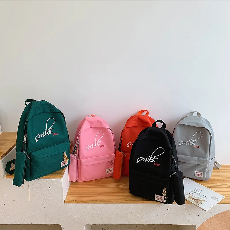 

2019 New Style Korean-style 5 Pieces 5-Color Backpack Simple Casual Western Style Student Backpack