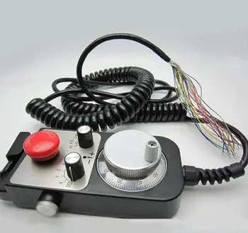6-Axis CNC Pendant Handwheel MYST1474-001 100PPR-5L with Emergency Stop Switch Manual Pulse Generator MPG 6-Axis CNC Pendant Handwheel MYST1474-001 100PPR-5L with Emergency Stop Switch Manual Pulse Generator MPG