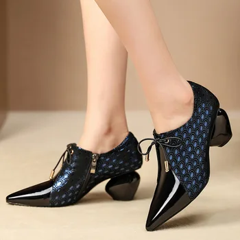 

New Trendy Genuine Leather Luxury Brand Strange High Heels Sheepskin Woman Pumps Women Shoes