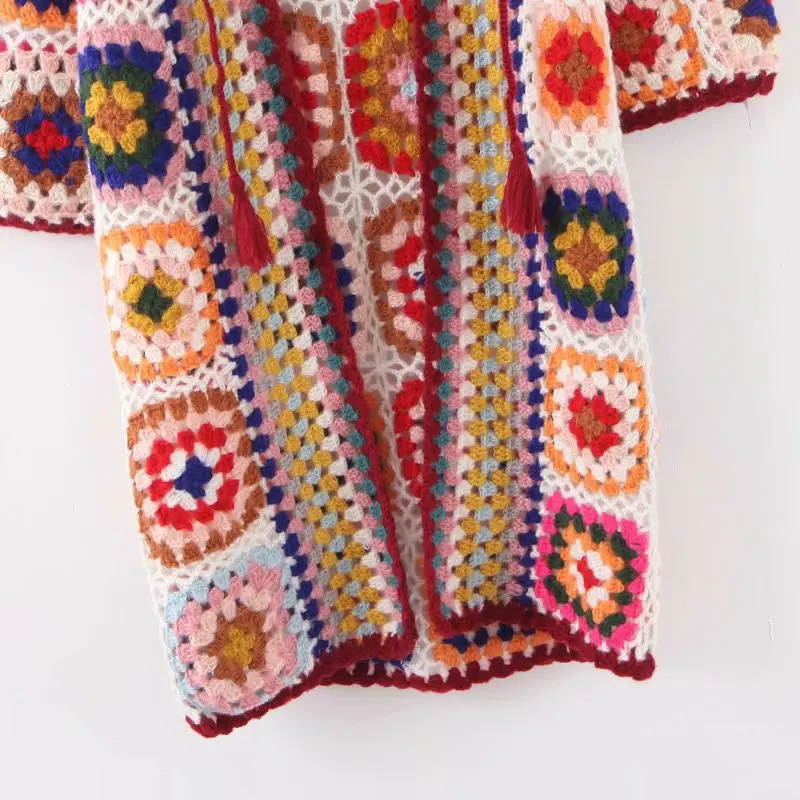 TEELYNN длинный кардиган бохо этнический цветочный вязаный свитер осень зима свитер длинный рукав Цыганский мохер женские свитера