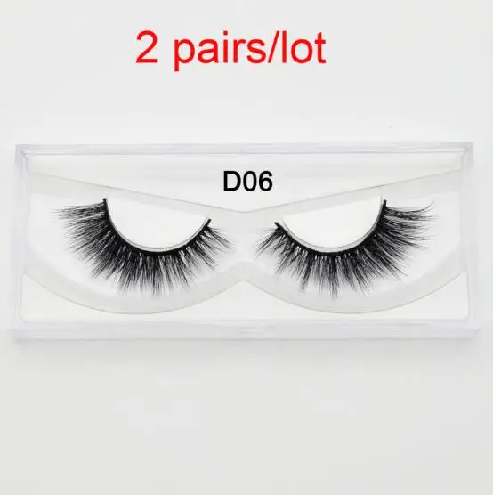 2pair D06 2 пара/лот Visofree ресницы 3D Искусственные норковые ресницы веганские безжалостные пушистые шелковые ресницы толстые мягкие Накладные ресницы для макияжа - Цвет: 2pair D06