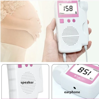 

Doppler Fetal baby Heart rate Monitor Home Pregancy Baby & Fetal Sound Heart Rate Detector LCD Display No Radiation 2.5MHz