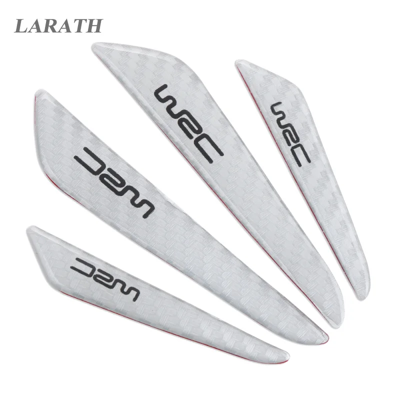 4PCS carbon fiber Car Door Decoration Strip General universal Crash Bar Anti-Rub Bumper Door side Edge Protection stickers