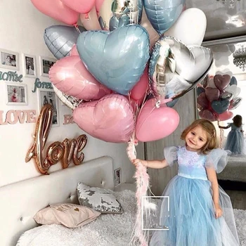 

PINK 5pcs 18inch Heart Star Balloons Inflatable unburden propose Wedding Birthday Christmas Party Decor air balloon heart foil