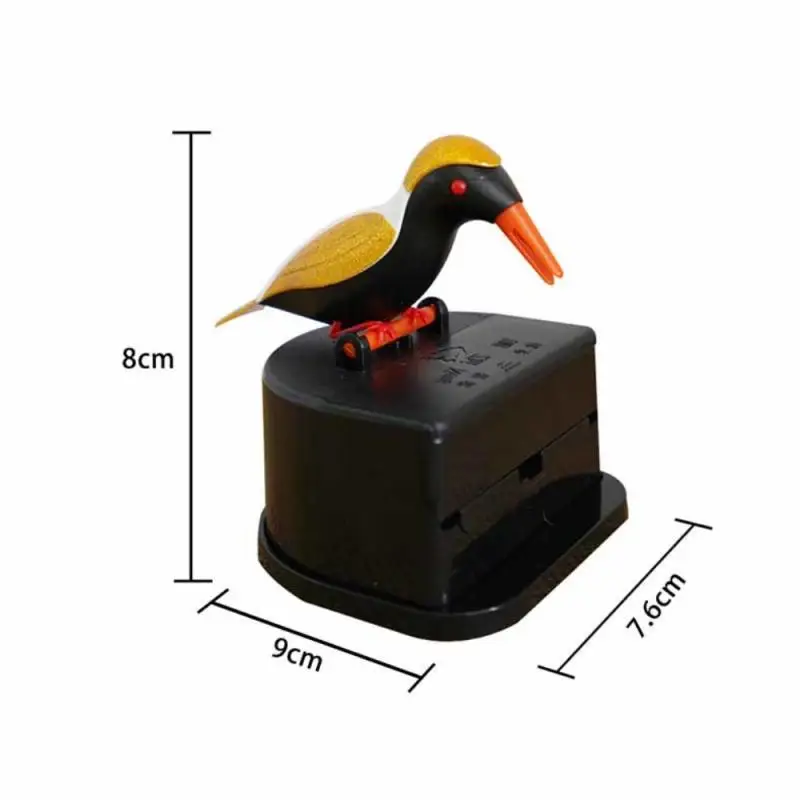 Cute Bird Peck Automatic Toothpick Holder Press-type Toothpick Dispenser Container Plastic Home Decoration Toothpick Storage Box images - 6