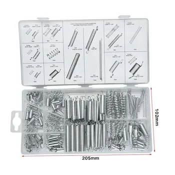 

200pcs Tension Extension And Compression Pressure With Storage Box Repairs Coil Portable Hardware Tool Spring Set