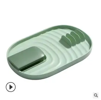 

Deepen Slot Spatula Ladle Shelf Spoon Rest Pot Lid Holder Rack Cover Strainer Pad Multifunction Stand Containers Kitchen Tool
